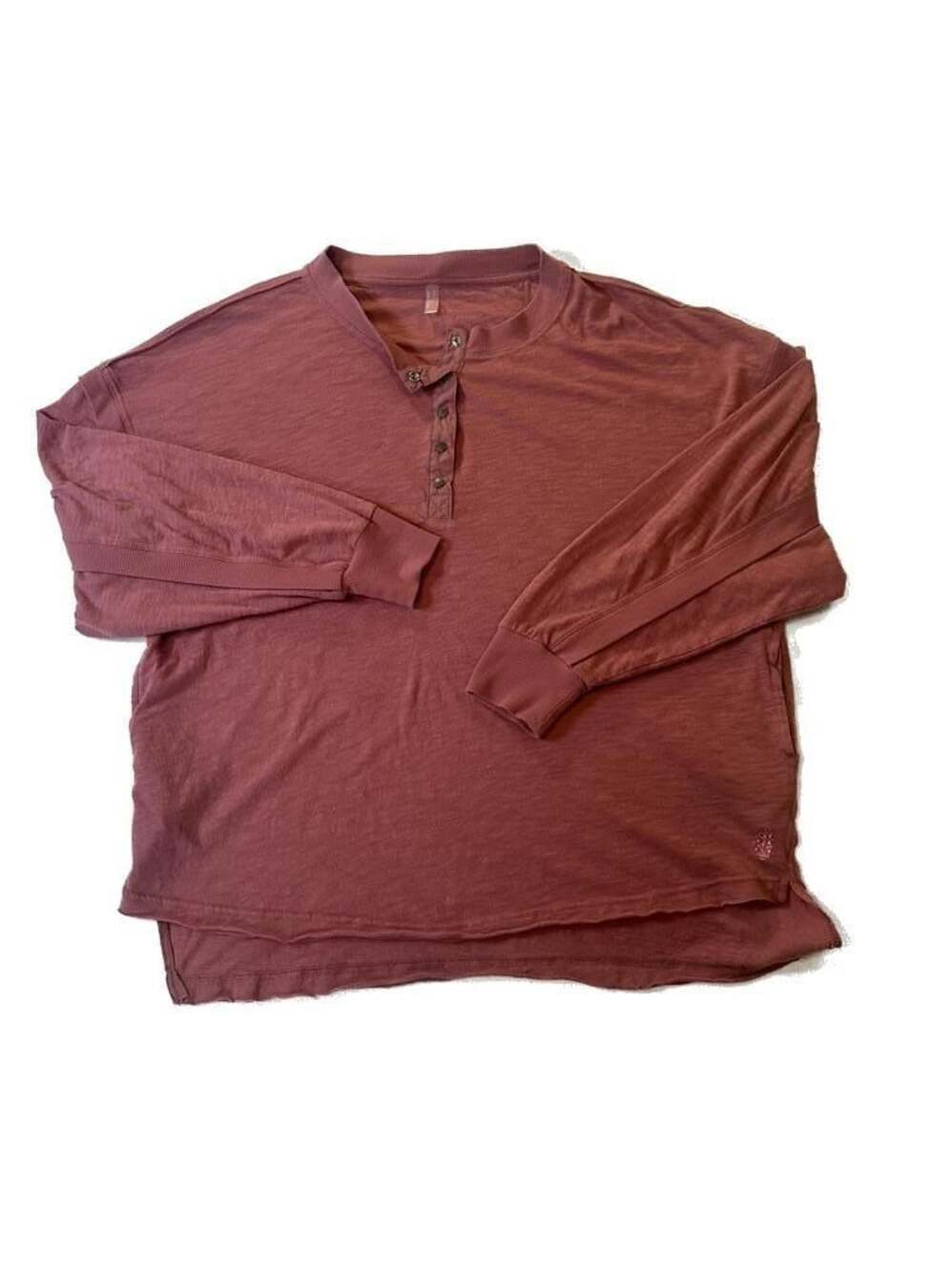 Free People Movement Women’s XS One Up Henley L/S Top Mauve Merlot boho - Picture 7 of 9
